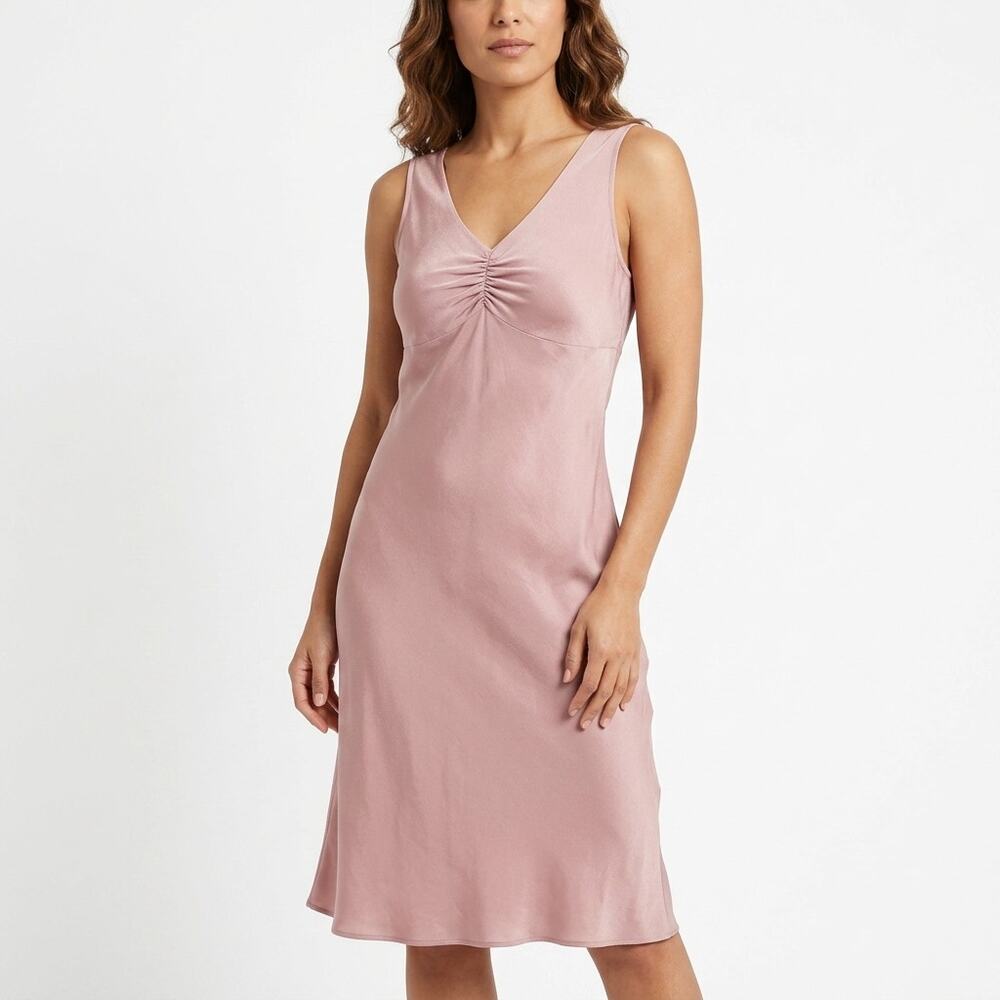 Hobbs Marilyn Silk Blend Pink Sheath Knee Length Lined Dress Women Size 8